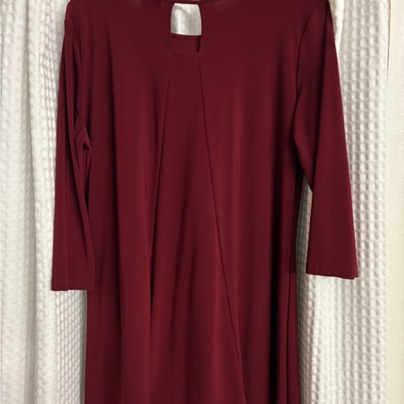 CLARA SUN WOO Burgundy Long Sleeve tunic top - Picture 4 of 5